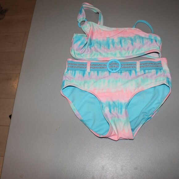 Multi Color 2 Pcs Justice Bikini Swimsuits Size 10 - Picture 1 of 10